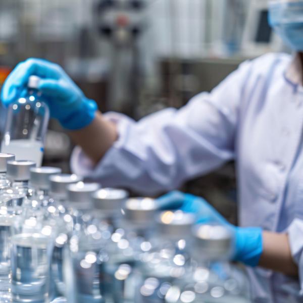 Manufacturing bottle lineup