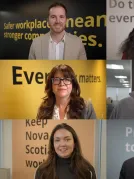 Collage of nine WCB employees talking to camera about their work in 2025